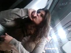 horny girl on train