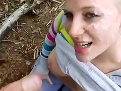 Explosive Facial Cum Shot - Outdoor
