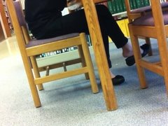 Candid asian library shoeplay f 1fuckdatecom