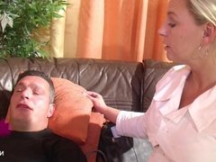 German MILF Nurse helps patient with Fuck