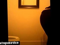 Spying round ebony ass Melinda in our bathroo