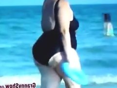 Russian Grandmothers At The Beach