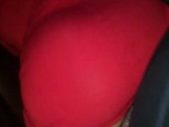 Girl in red dress fucks and creampie