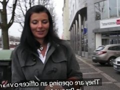 Czech amateur in panties fucks in public pov