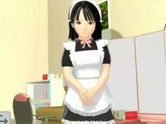 3D anime maid licking a hard penis