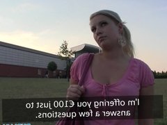 PublicAgent Big tits blonde has sex on car