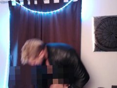 COCK TEASING IN MY LEATHER JACKET