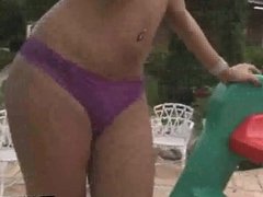 Shemale honey Paola Lima masturbating outdoor