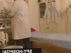 Ugly doctor recording patients