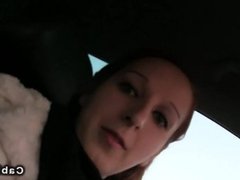 Redhead amateur POV banging in fake taxi