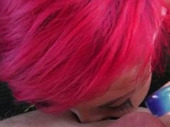 Tattooed redhead amateur licking ass