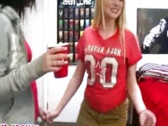 Hot college party girls swap suck and fuck