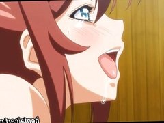 Redhead anime babe gets back poked