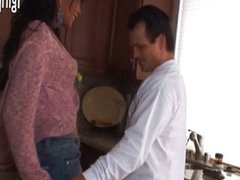 Asian TS Yasmine Lee analed in kitchen