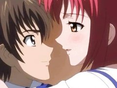 Teen hentai redhead making love