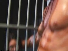 Prison bitch gets hard anal drilling from the