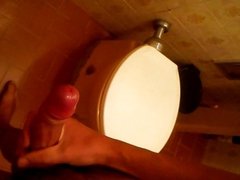 Jerking in the bathroom