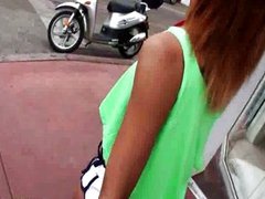 Latina GF Flashes And Fingers In Public