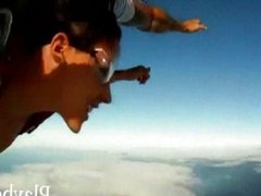 Lusty babes enjoy trying out skydiving