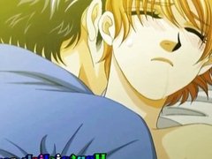 Hentai gay kissing and anal pumping