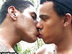 Horny hunks fucking in the forest