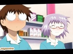 Her big floppy anime tits squirt milk as she