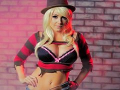 Jessica Nigri as sexy female Freddy Krueger