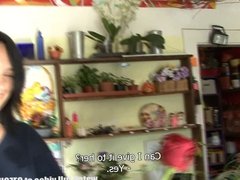 F-Sized Tits Mature Get Fucked in Flower Store