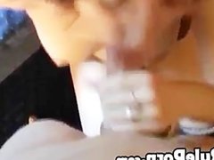 Hot mom gives long blowjob and gets an assfuck