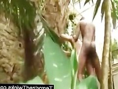 Two dudes fucking in the forest