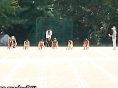 Free jav of Asian girls run a nude track part5