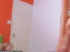 Lesbian teens fuck with a strapon