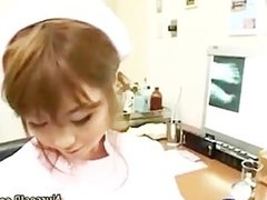 Sexy asian nurse treats cock
