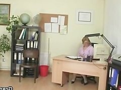 Naughty office lady bangs employee