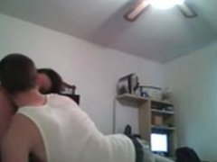 Young boy drills his girl and nuts on her.