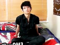 Shy emo teen talks to the camera and then undresses