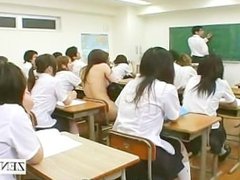 Subtitled shy Japanese schoolgirls ENF CMNF nude school