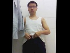 cute chinese boy masturbating in bathroom