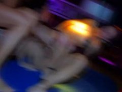 Angie Kiss and Shannya Tweeks have a fuckfest in the club and get DP'ed