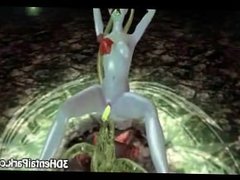 3d alien gets fucked by a plant