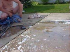 me take a little bath outside where girls can see me nude