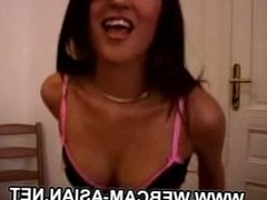 cute asian chinese girlfriend webcam striptease