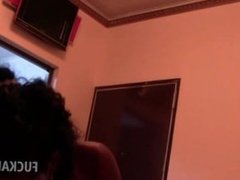 Perky african teen hoe filling her mouth with white hug dick