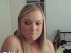 Blonde Teenager masturbates on webcam