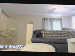 Wife role-play masturbates with vibrator on webcam