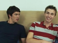Gay clip of I joked to David that the new guy had to gobble cum off his