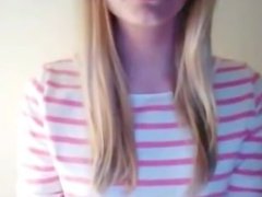 Blonde Teen on Webcam Strips