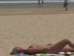 Angel masturbating at the beach Alison Angel