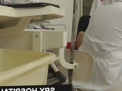 Adorable brunette hospital hidden cam footage