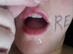 Daddy's little whore enjoys a creamy facial